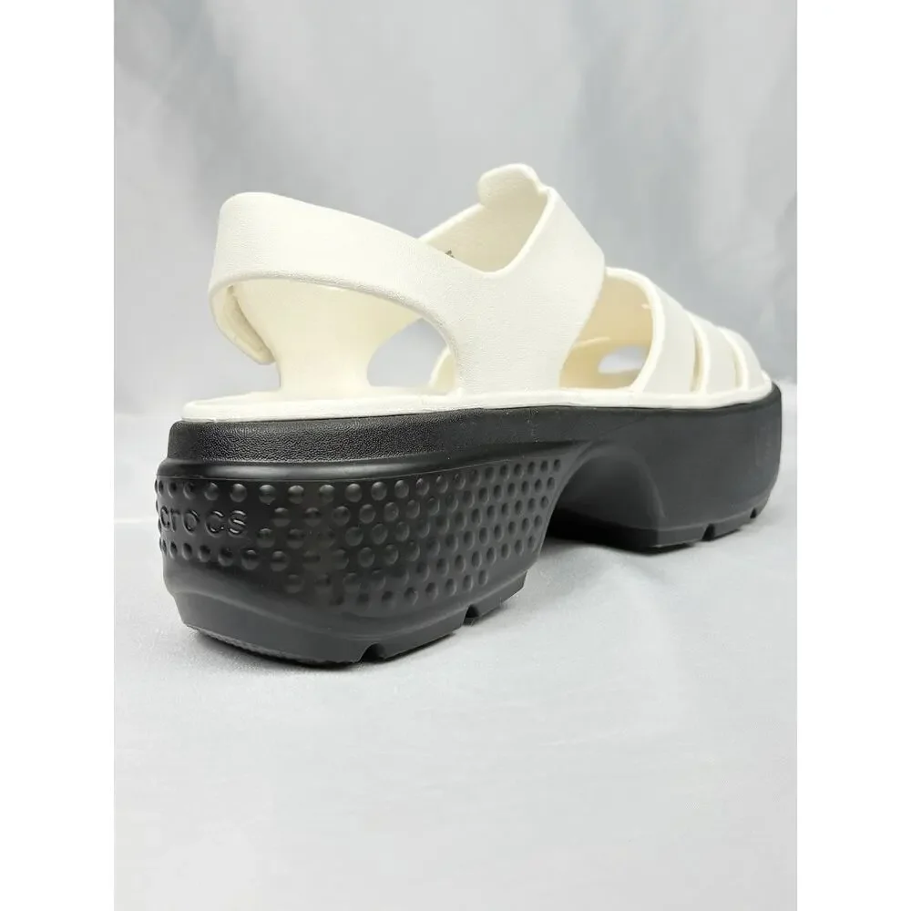 Crocs Stomp Fisherman Platform Sandals Chalk 209938-0WV Men’s 8 Women’s 10 New
